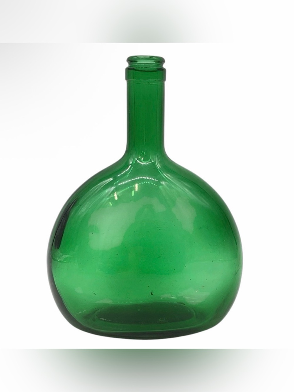 Vintage Emerald Green Bocksbeutel Wine Bottle by Bormioli Rocco